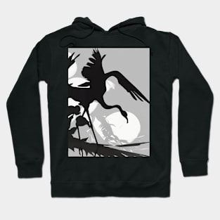 Flamingo Shadow Silhouette Anime Style Collection No. 139 Hoodie